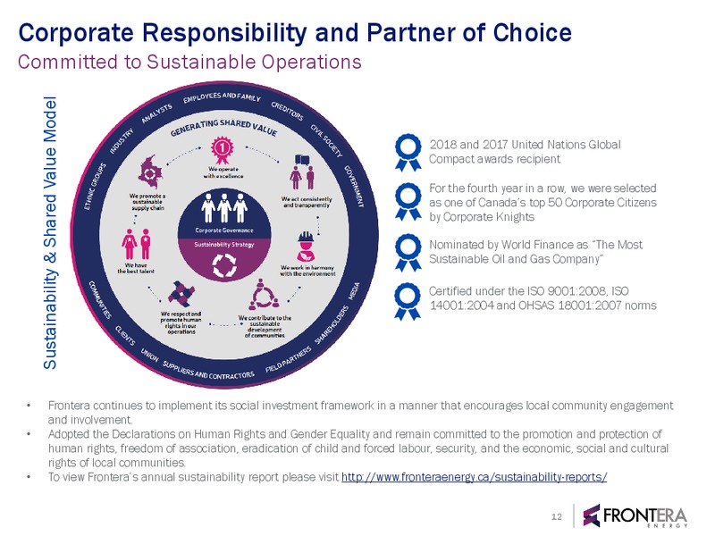 December 2018 Corporate Presentation – Frontera Energy Corp. – slide 11
