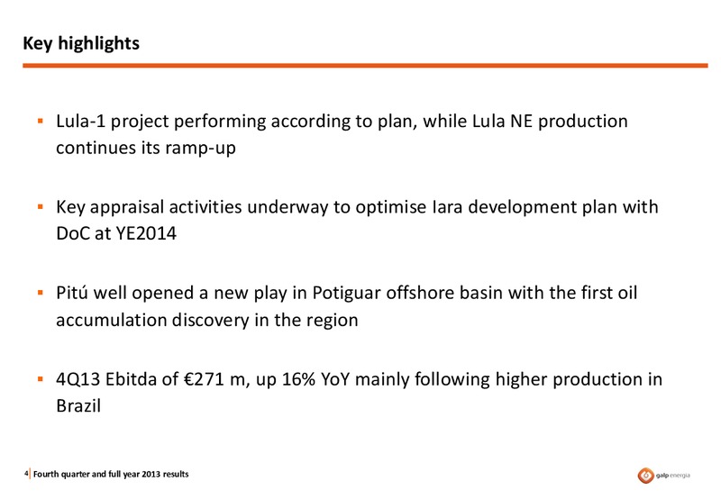 Q4 2013 RESULTS – Galp Energia – slide 3