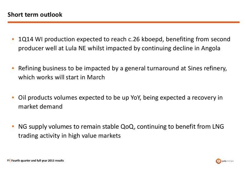 Q4 2013 RESULTS – Galp Energia – slide 24