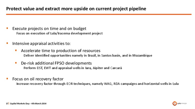 STRATEGY OVERVIEW – Galp Energia – slide 17