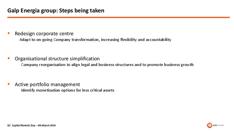 STRATEGY OVERVIEW – Galp Energia – slide 32