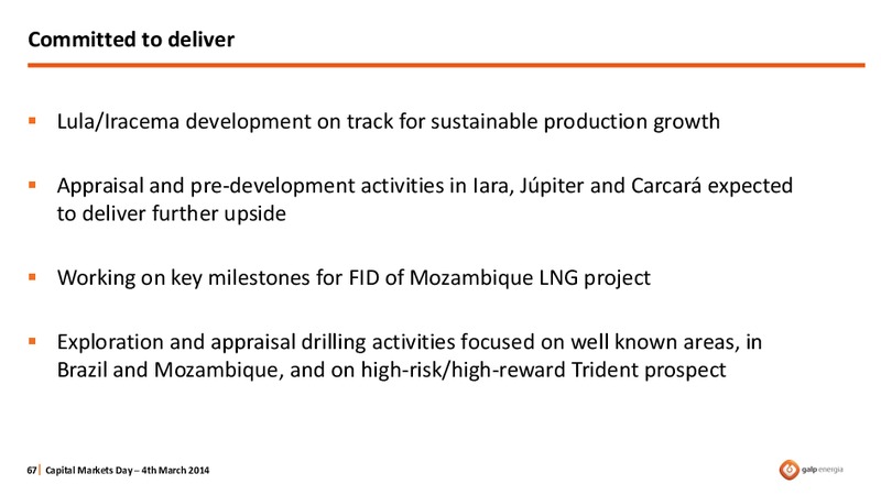 STRATEGY OVERVIEW – Galp Energia – slide 67
