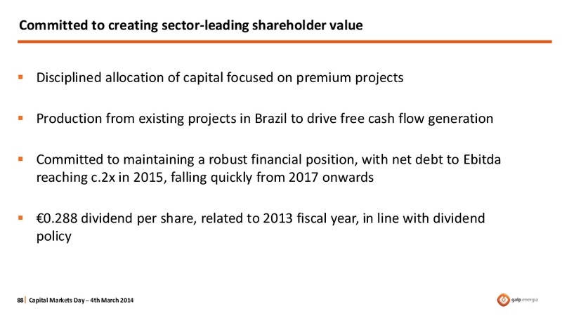 STRATEGY OVERVIEW – Galp Energia – slide 88