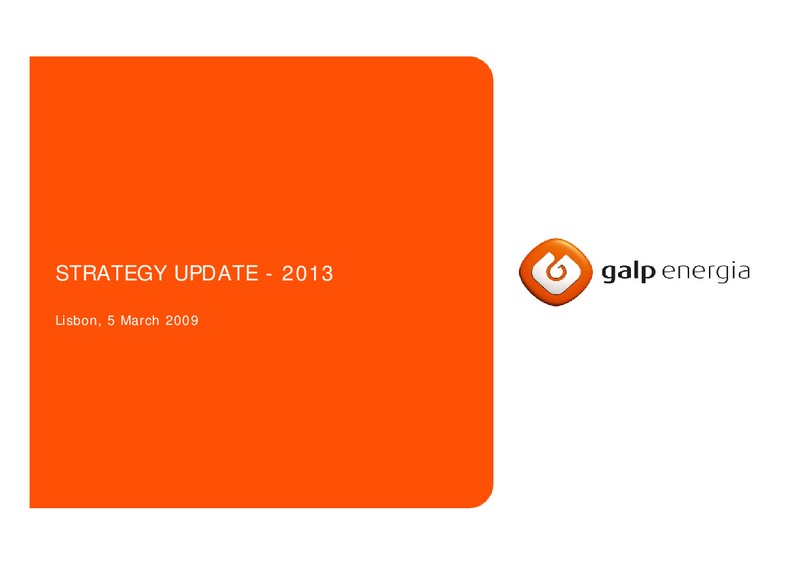 MARCH 2009 STRATEGY UPDATE – Galp Energia – slide 1