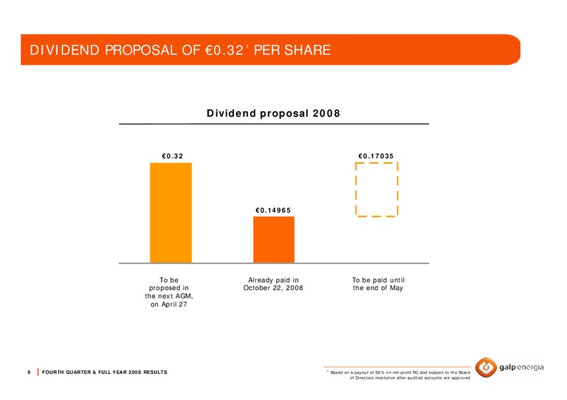 Q4 2009 EARNINGS CALL – Galp Energia – slide 9