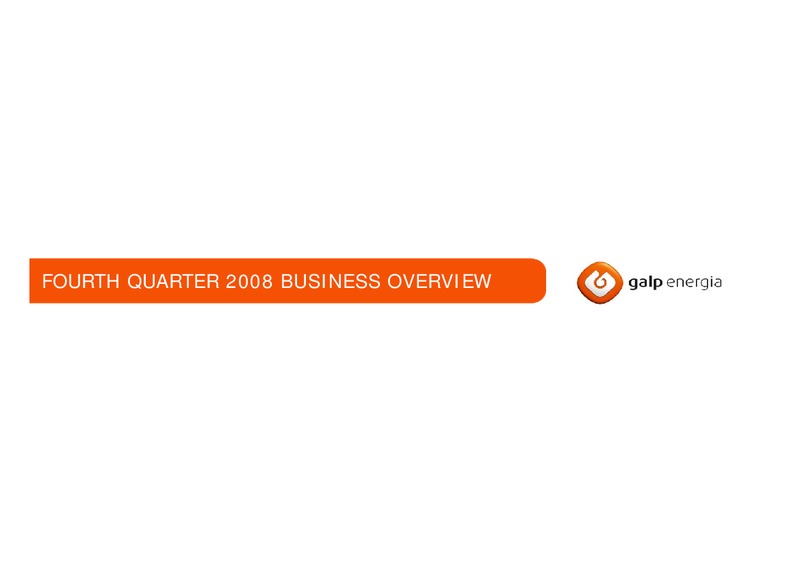 Q4 2009 EARNINGS CALL – Galp Energia – slide 11