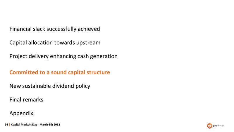 CAPITAL MARKETS DAY – Galp Energia – slide 16