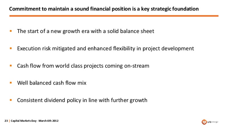 CAPITAL MARKETS DAY – Galp Energia – slide 23