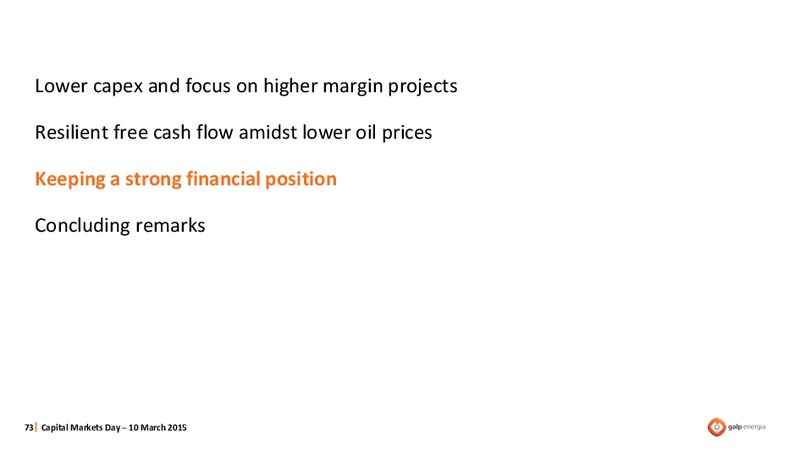 CAPITAL MARKETS DAY 2015 – Galp Energia – slide 73