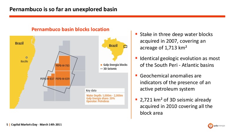 BRAZIL EXPLORATION ASSETS – Galp Energia – slide 5