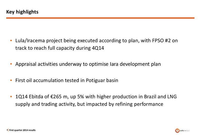 Q1 2014 RESULTS – Galp Energia – slide 3