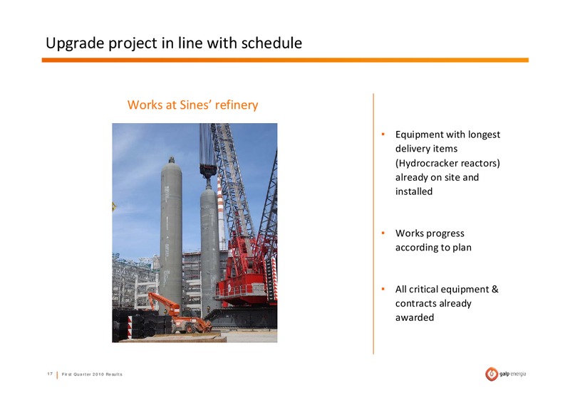 Q1 2010 RESULTS – Galp Energia – slide 17