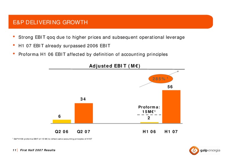 FIRST HALF 2007 RESULTS – Galp Energia – slide 10