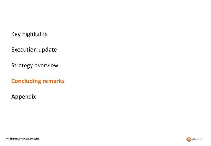 Q3 2014 RESULTS – Galp Energia – slide 19