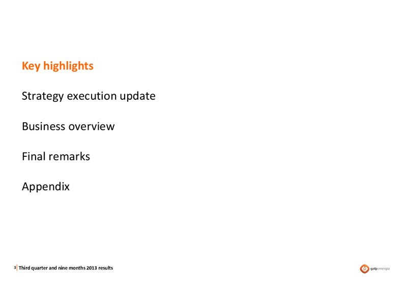 Q3 2013 RESULTS – Galp Energia – slide 2