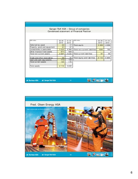 Q2 2010 EARNINGS CALL – Ganger Rolf – slide 6
