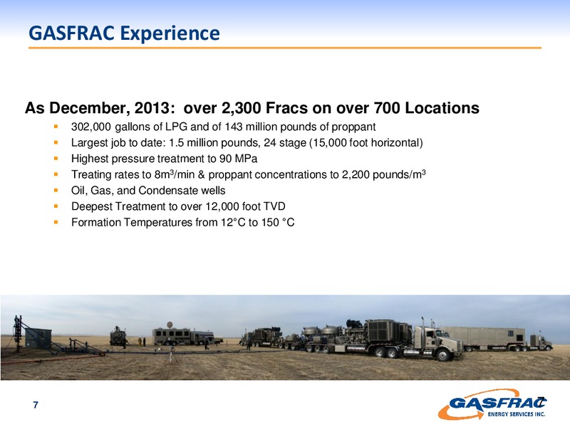 INVESTOR PRESENTATION – Gasfrac Energy Services Inc. – slide 7