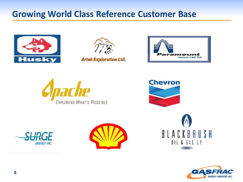 INVESTOR PRESENTATION – Gasfrac Energy Services Inc. – slide 8