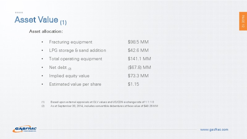 INVESTOR PRESENTATION – Gasfrac Energy Services Inc. – slide 11