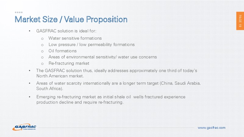 INVESTOR PRESENTATION – Gasfrac Energy Services Inc. – slide 18