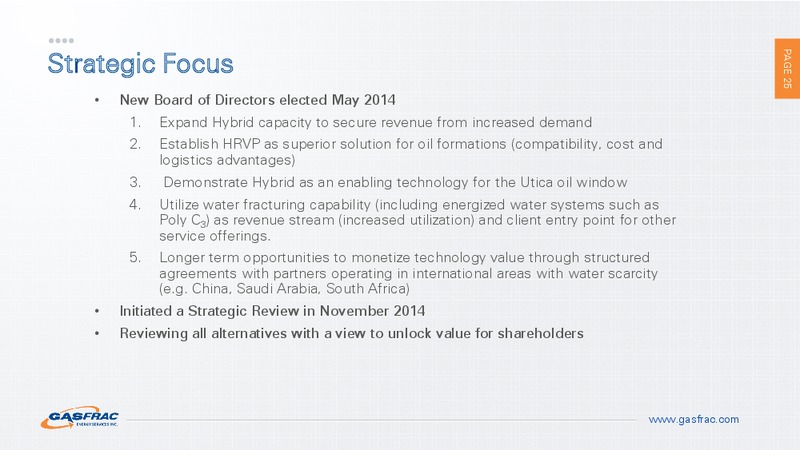 INVESTOR PRESENTATION – Gasfrac Energy Services Inc. – slide 24