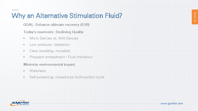 INVESTOR PRESENTATION – Gasfrac Energy Services Inc. – slide 29