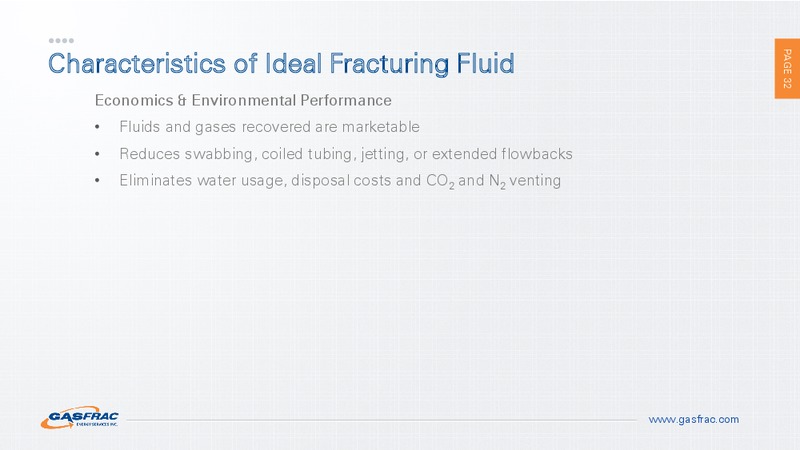 INVESTOR PRESENTATION – Gasfrac Energy Services Inc. – slide 31