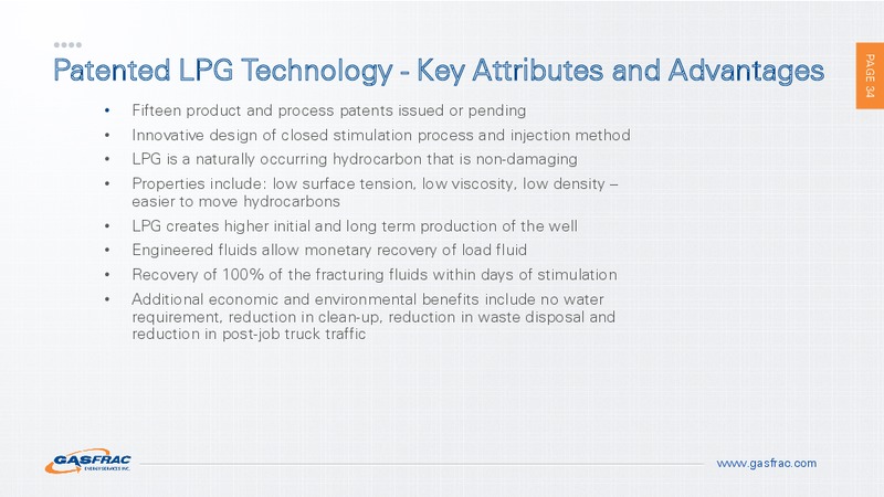 INVESTOR PRESENTATION – Gasfrac Energy Services Inc. – slide 33