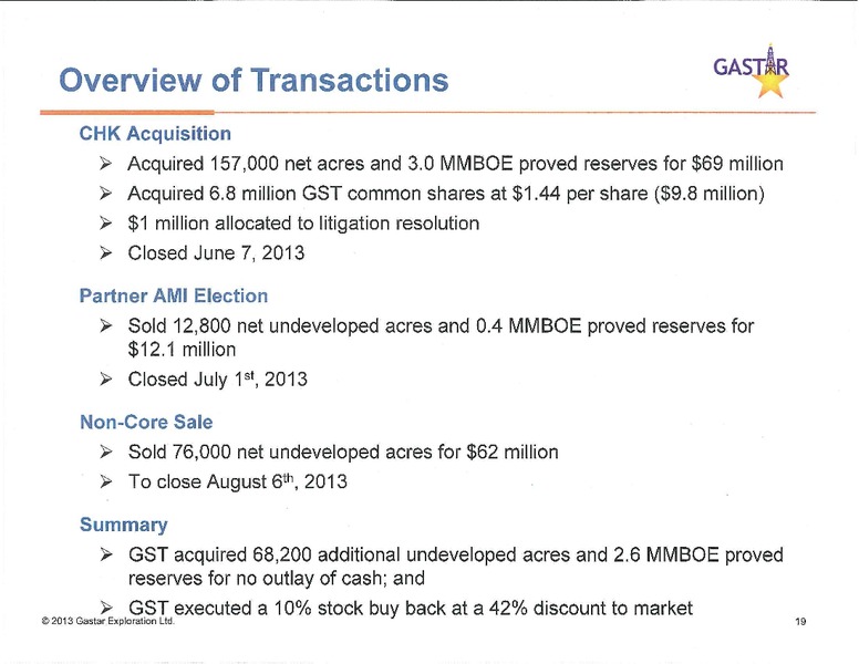 Investor Presentation – Gastar Exploration, Ltd. – slide 18