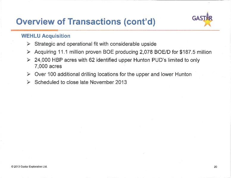Investor Presentation – Gastar Exploration, Ltd. – slide 19
