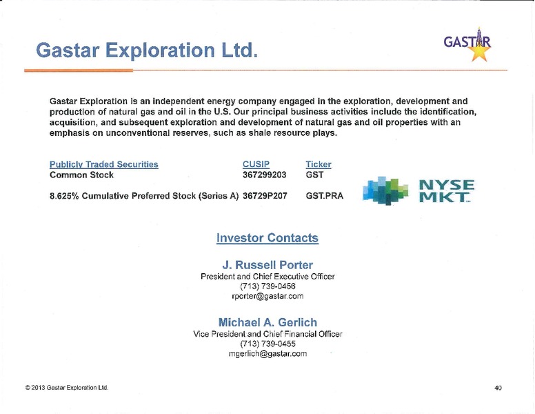 Investor Presentation – Gastar Exploration, Ltd. – slide 39
