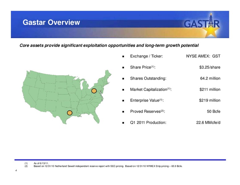 JUNE 2011 INVESTOR PRESENTATION – Gastar Exploration, Ltd. – slide 3