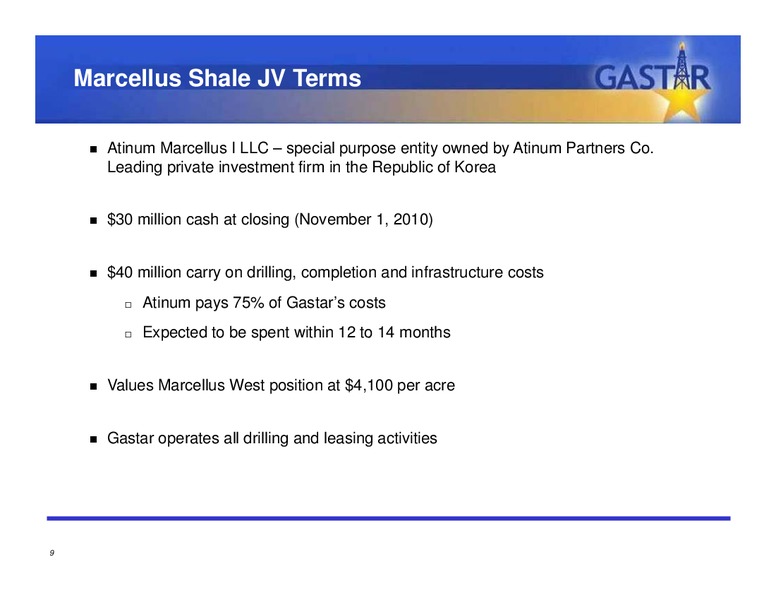 JUNE 2011 INVESTOR PRESENTATION – Gastar Exploration, Ltd. – slide 8