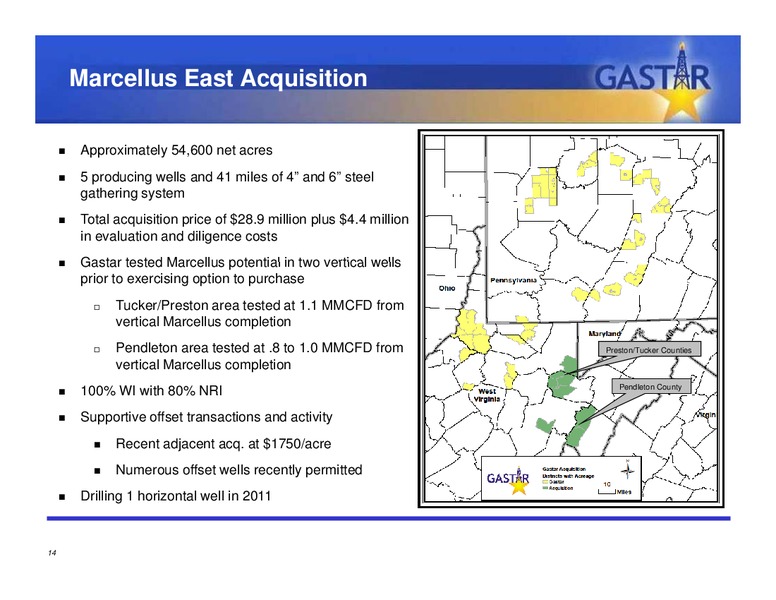 JUNE 2011 INVESTOR PRESENTATION – Gastar Exploration, Ltd. – slide 13
