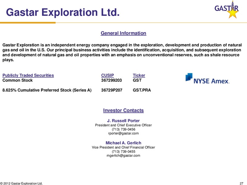 THE OIL AND GAS CONFERENCE – Gastar Exploration, Ltd. – slide 26