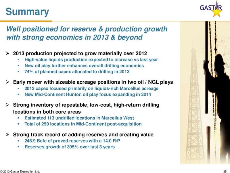 AUGUST 2013 CORPORATE PRESENTATION – Gastar Exploration, Ltd. – slide 34