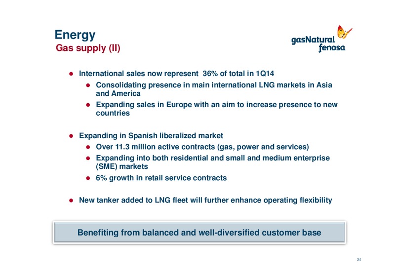 First Quarter 2014 Results (1Q14) – Gas Natural Fenosa – slide 33