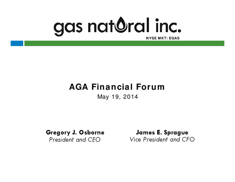 AGA Financial Forum – Gas Natural Inc. – slide 1