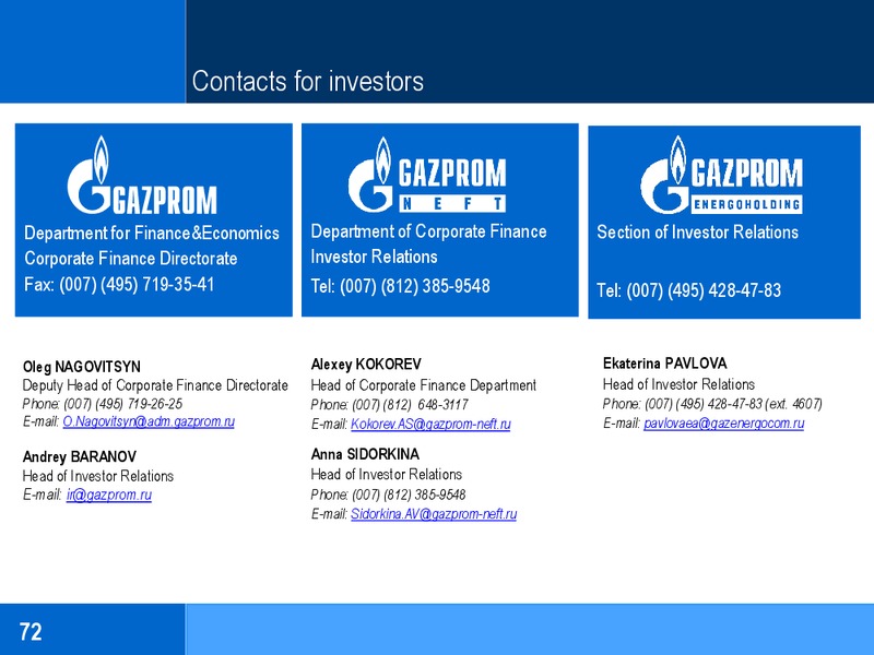 Investor Day 2014 – Gazprom Neft – slide 72