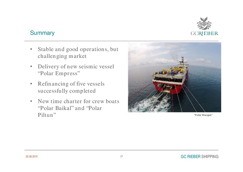 Q2 2015 Results – GC Rieber Shipping ASA – slide 17