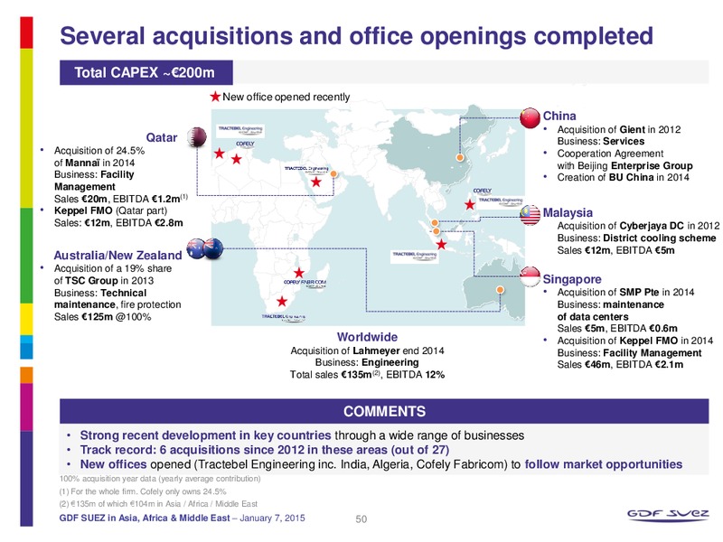 GDF SUEZ IN ASIA AFRICA & MIDDLE EAST – Gdf Suez S.A. – slide 50