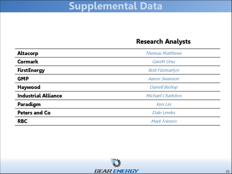 Investor Presentation – Gear Energy Ltd – slide 14