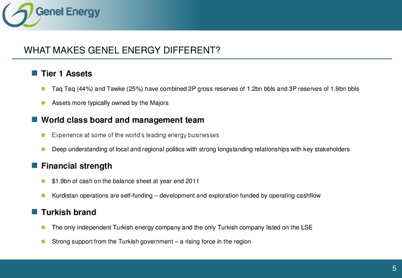 FEBRUARY 2012 CAPITAL MARKETS DAY – Genel Energy – slide 4