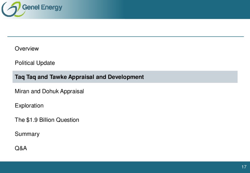 FEBRUARY 2012 CAPITAL MARKETS DAY – Genel Energy – slide 16