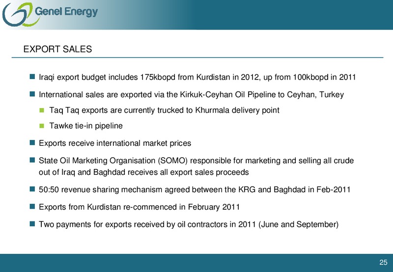 FEBRUARY 2012 CAPITAL MARKETS DAY – Genel Energy – slide 24
