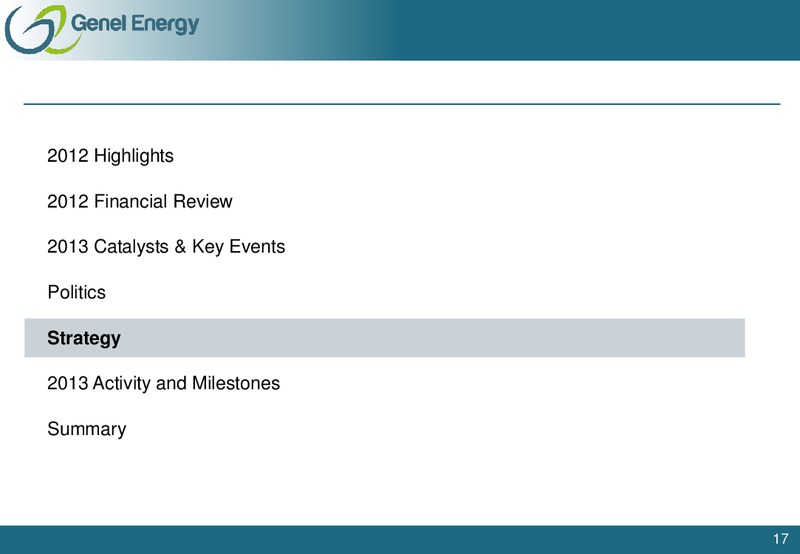FEBRUARY 2013 INVESTOR PRESENTATIONS – Genel Energy – slide 16