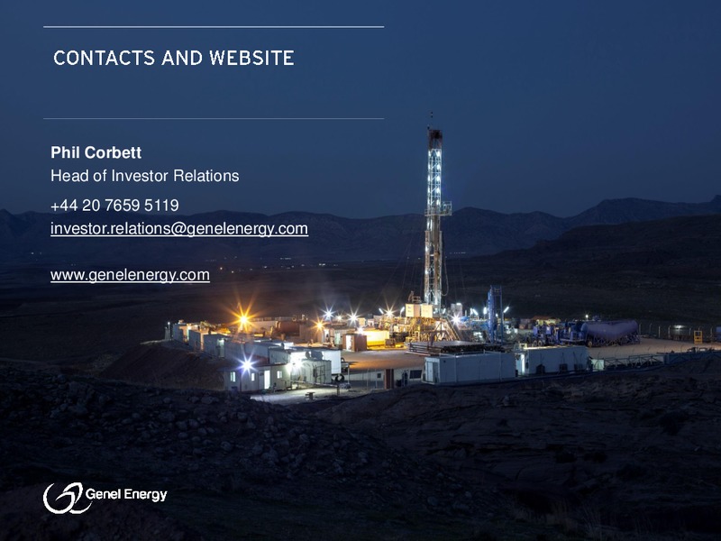 2014 EARNINGS CALL – Genel Energy – slide 22