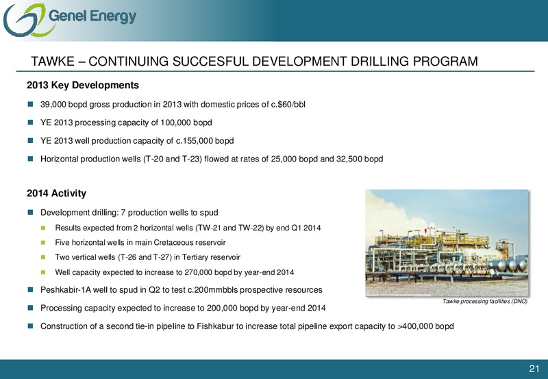2013 Results And Outlook – Genel Energy – slide 20