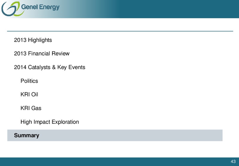 2013 Results And Outlook – Genel Energy – slide 42