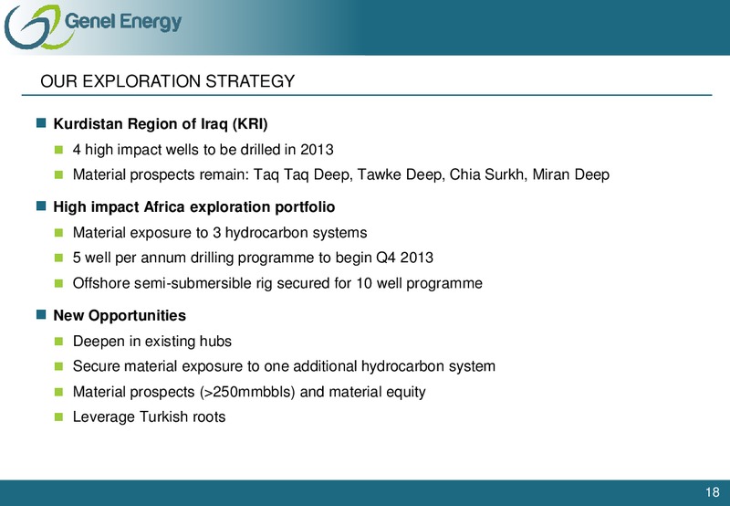 BAML ANNUAL OIL AND GAS INVESTOR FORUM – Genel Energy – slide 17